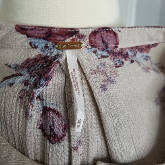 Free People Tree Swing Tunic Dress Washed Stone Floral Combo Size X-Small - Picture 3 of 13